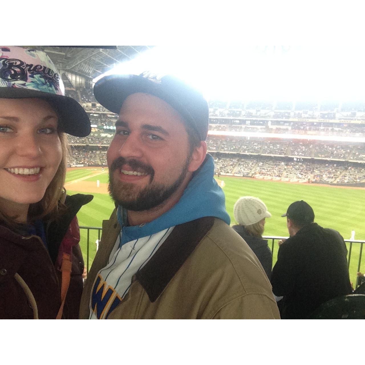 After a lovely evening at the Up & Under during spring break, Matt took Abby to Brewer's Opening Day 4.8.2016