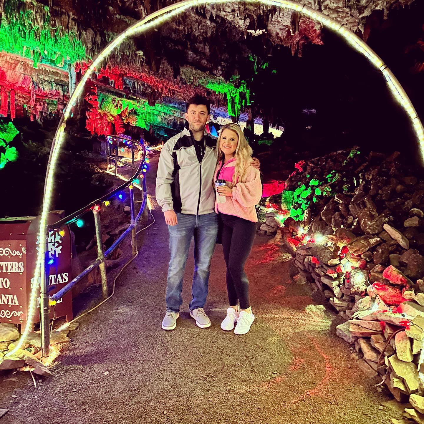 Enjoying Christmas Lights in the Caverns!