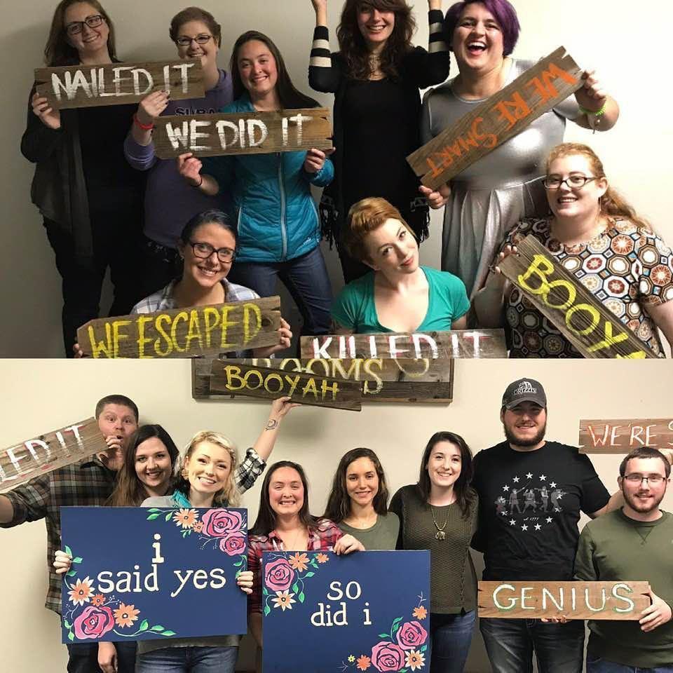 The night we met VS. the night Nika proposed, both at Chico Escape Rooms!