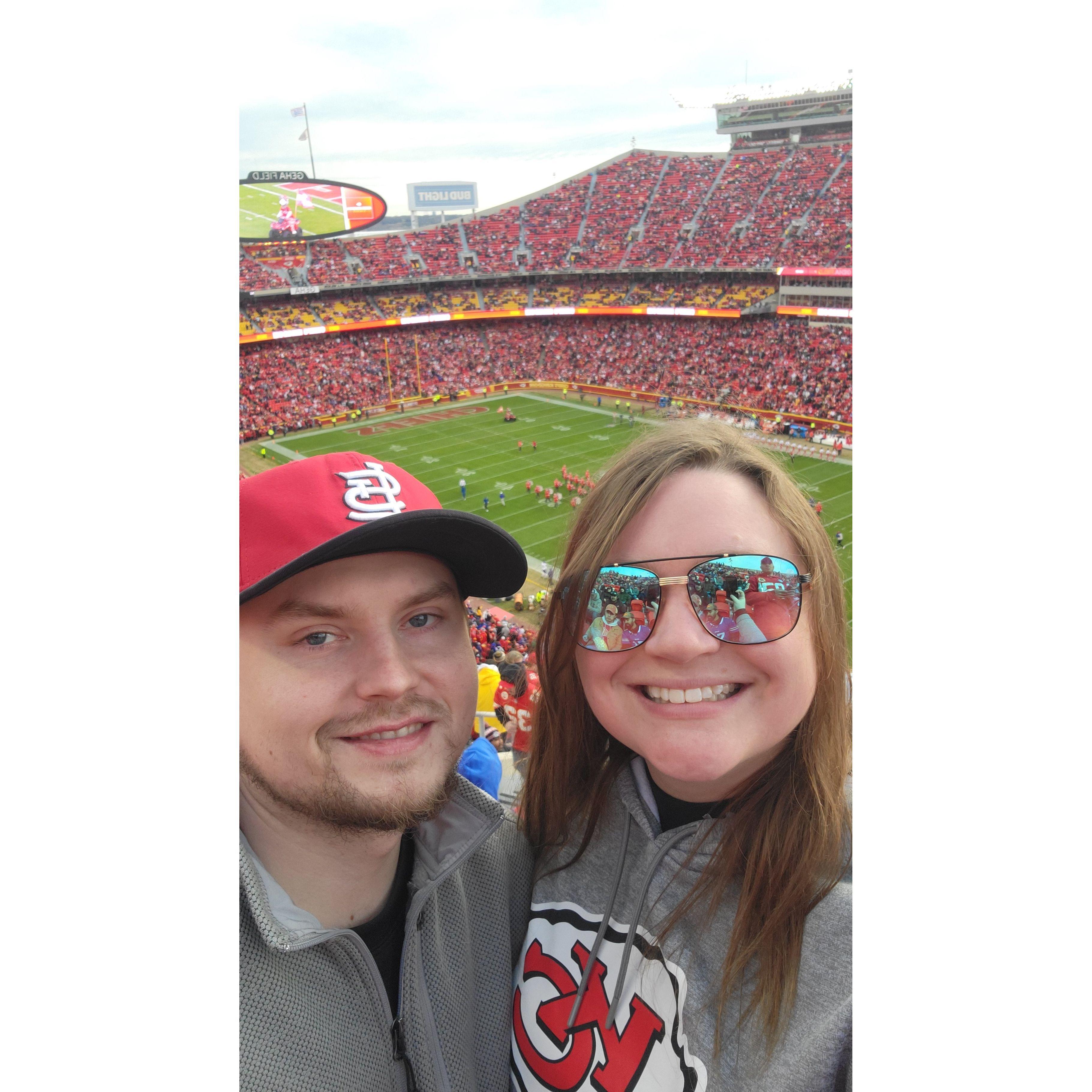 Our first Chiefs game! GO CHIEFS
