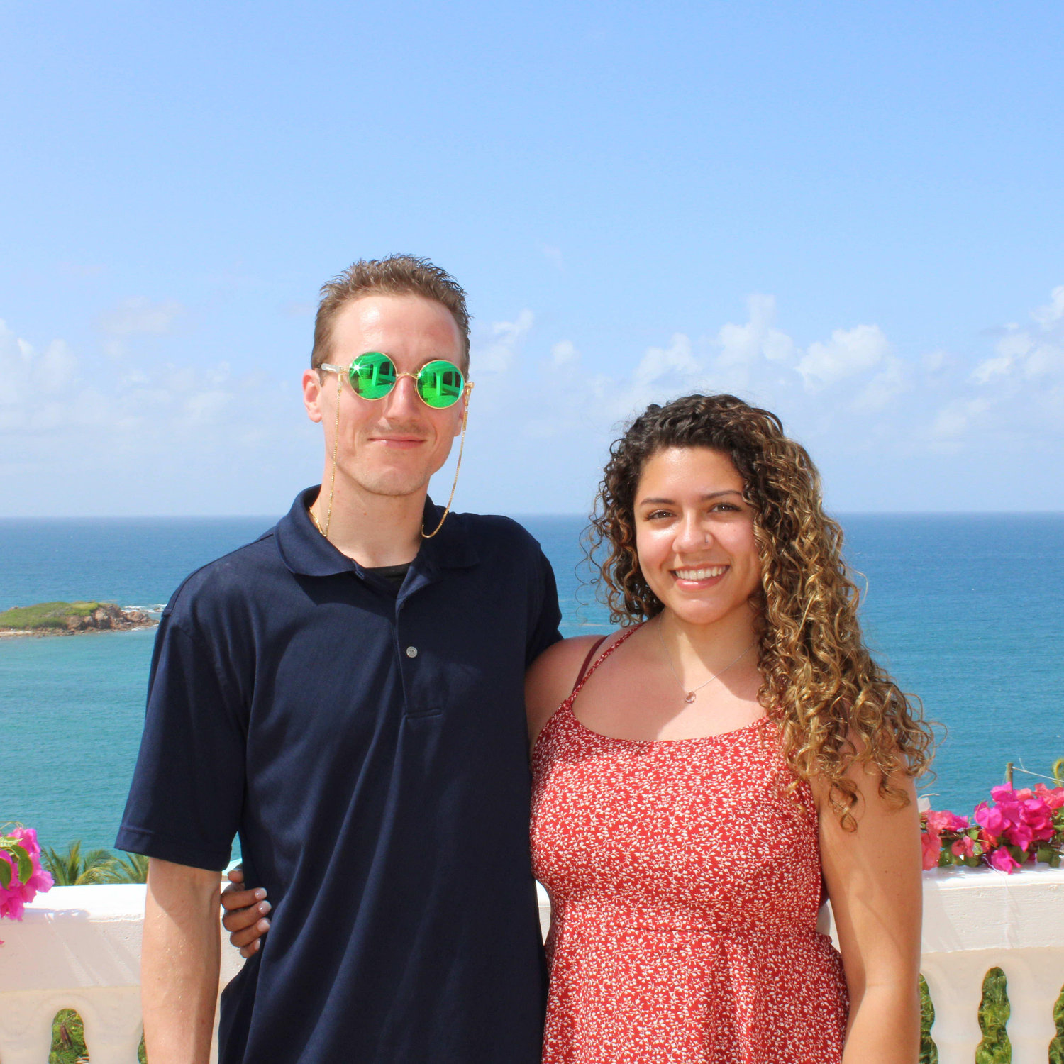 We went to St. Thomas for his mom's wedding, I thought he was going to propose, but he knew I was suspicious so he didn't.
