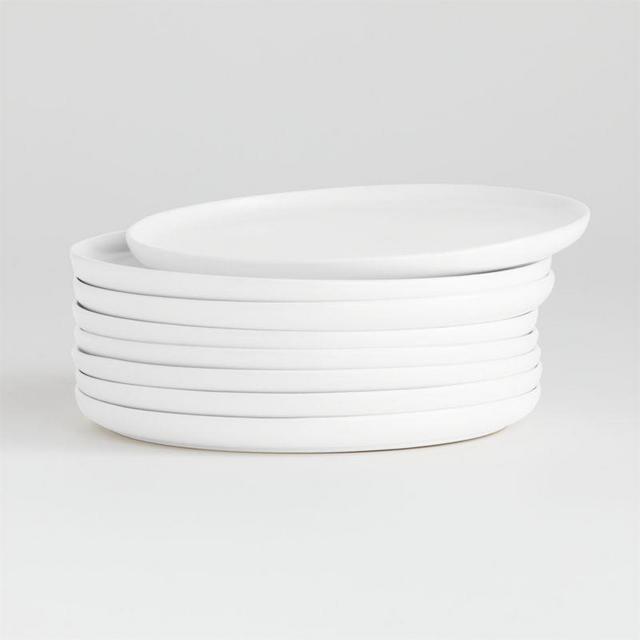 Wren Matte White Salad Plates, Set of 8