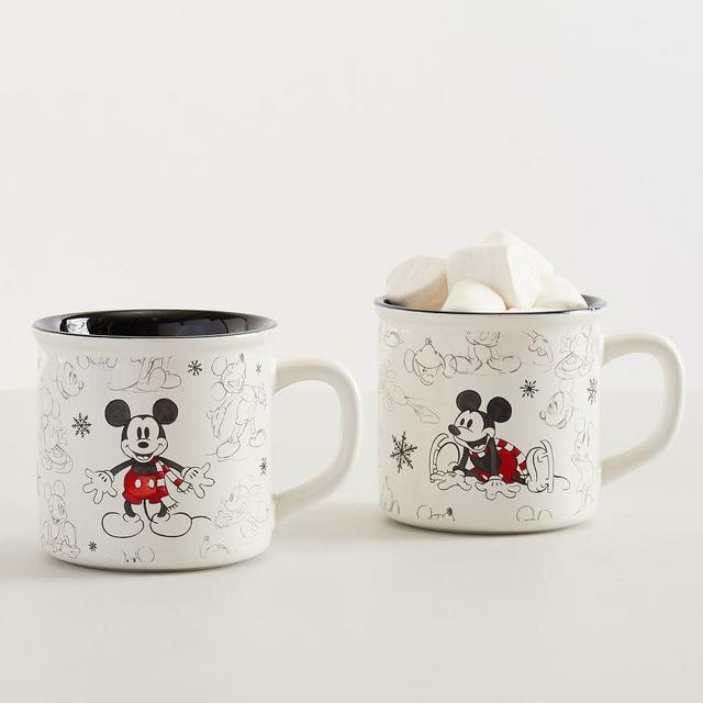 Disney Mickey Mouse Holiday Stoneware Mugs, Set of 2