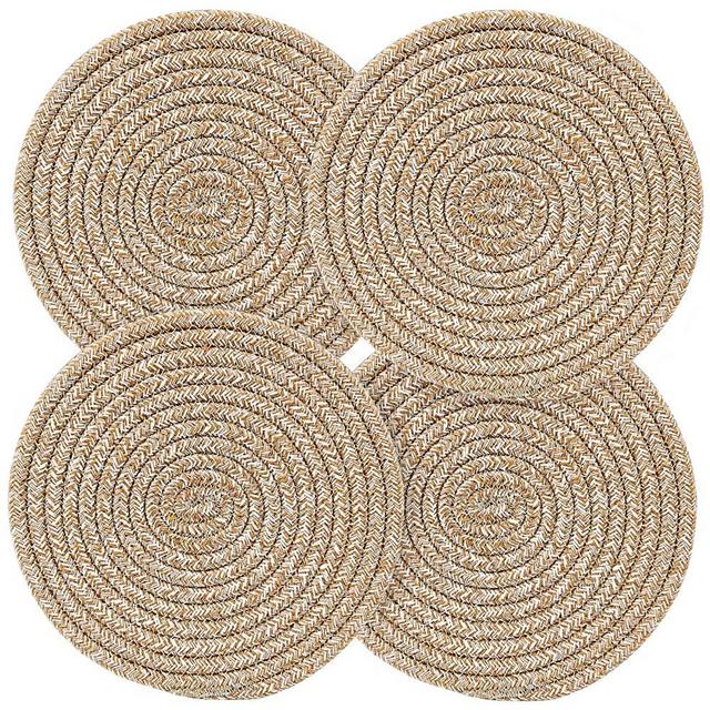 Pot Holders Trivets Set 4 Pcs, Potholders for Kitchens, 100% Pure Cotton Thread Weave Trivets for Hot Dishes/Pot/Bowl/Teapot/Hot Pot Holders, 7.9 Inches.