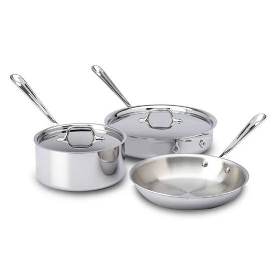 D3 Stainless 3-ply Bonded Cookware Set, 5 piece Set