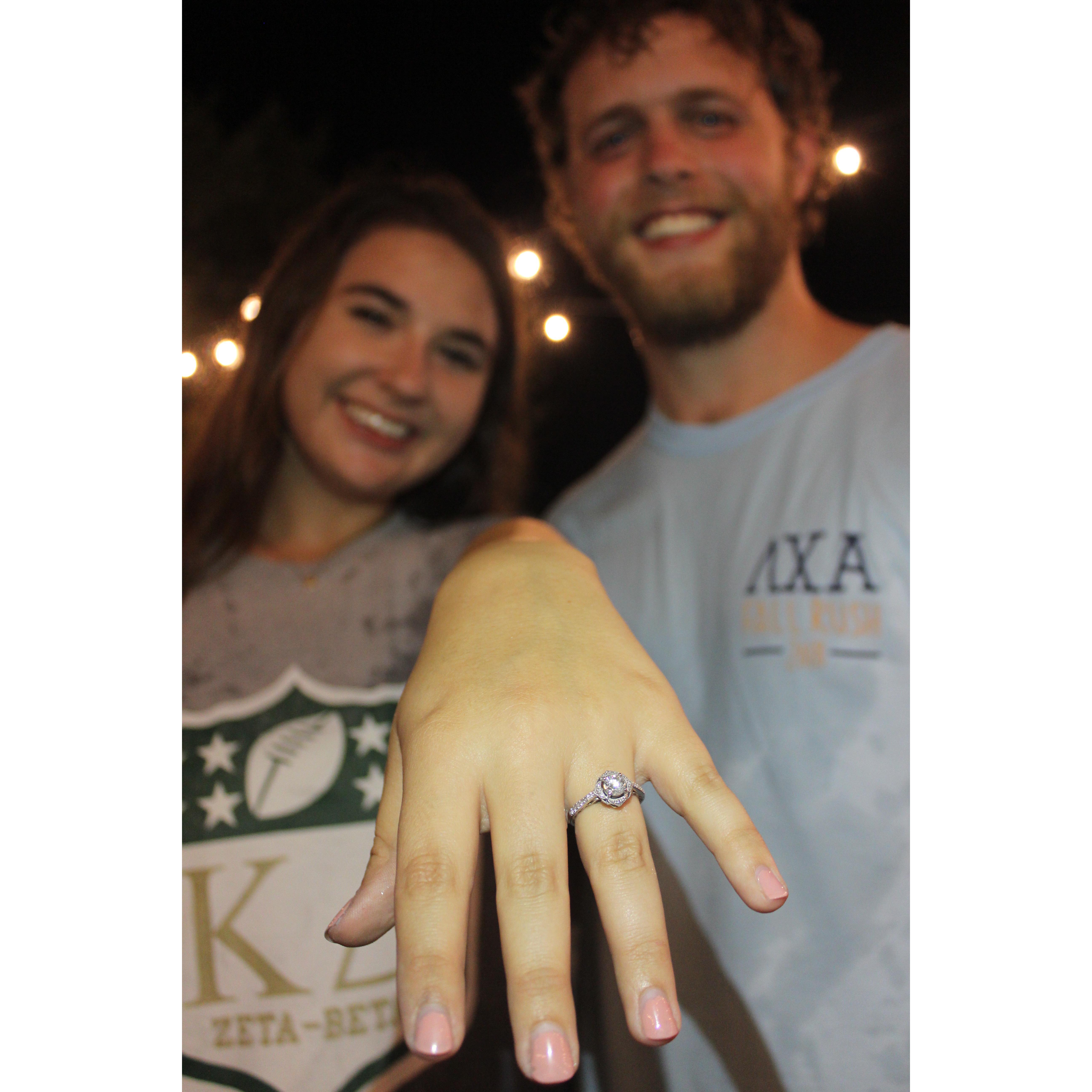 After Lambda Chi Alpha's fountain tradition they have when one of their members gets engaged!