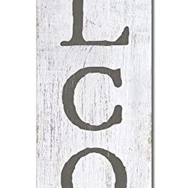 My Word! Welcome White W/Sprig Porch Board Sign, Multicolor