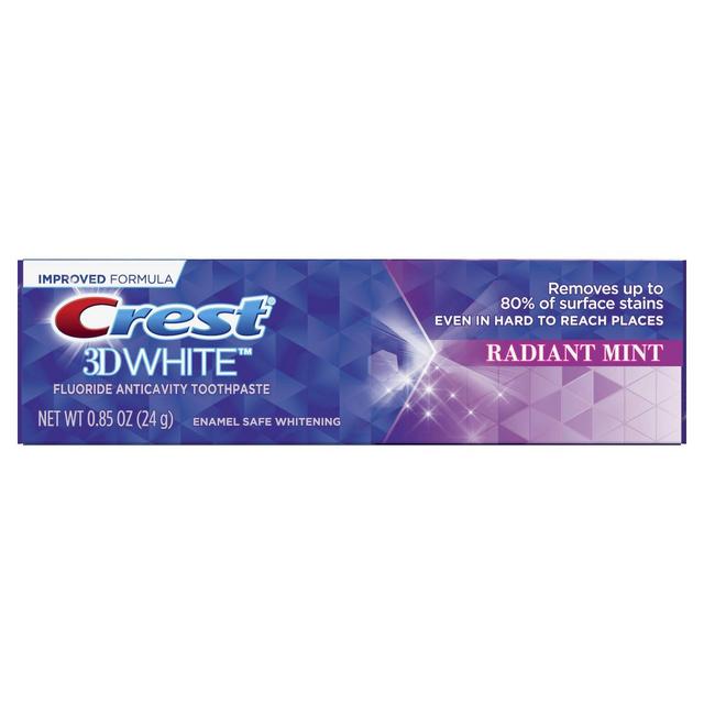 Crest 3D White Whitening Toothpaste Radiant Mint - Trial Size - 0.85oz