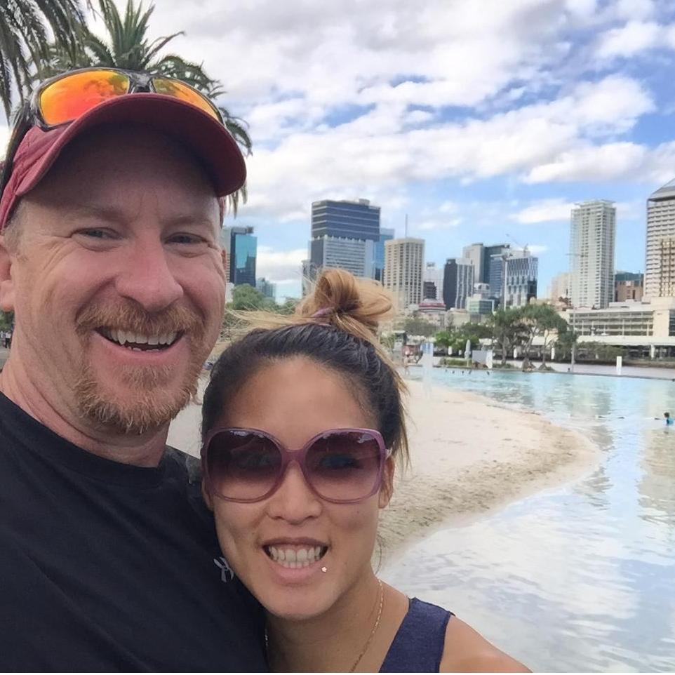 Brisbane's man made beach in the city