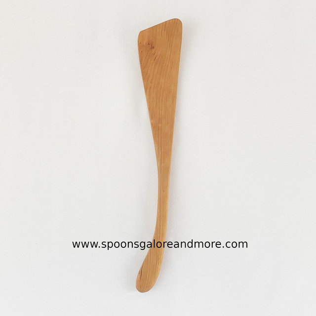 Handmade Cherry Wood Louisiana Curved Handle Roux Spoon #7