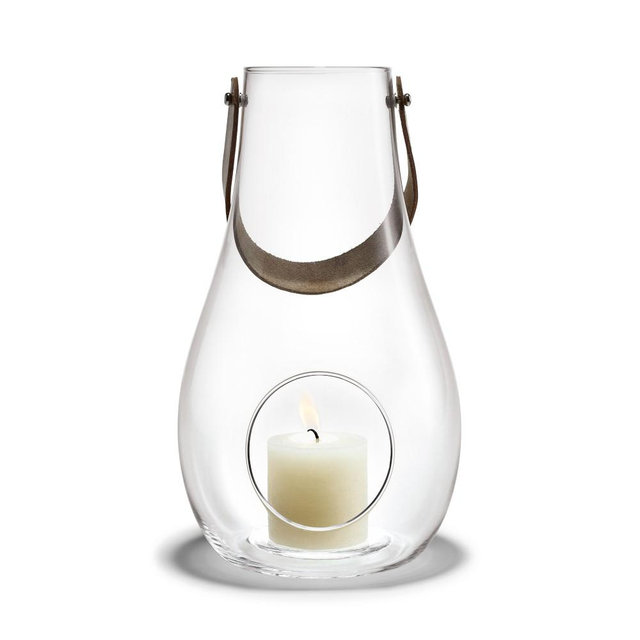 DWL Lanter, Clear Glass, 17.7 " x 10.4"