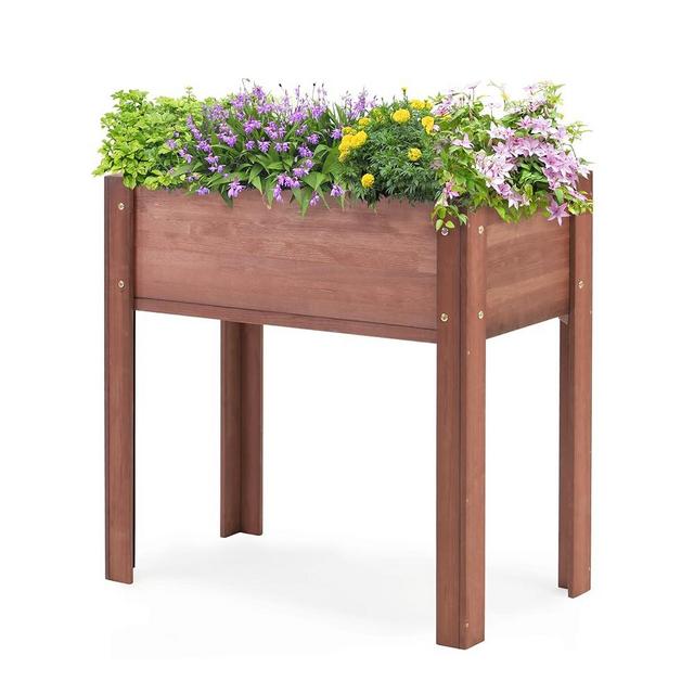 Raised Garden Bed with Legs (31x16x31''), Solid Wood Elevated Planter Box for Outdoor