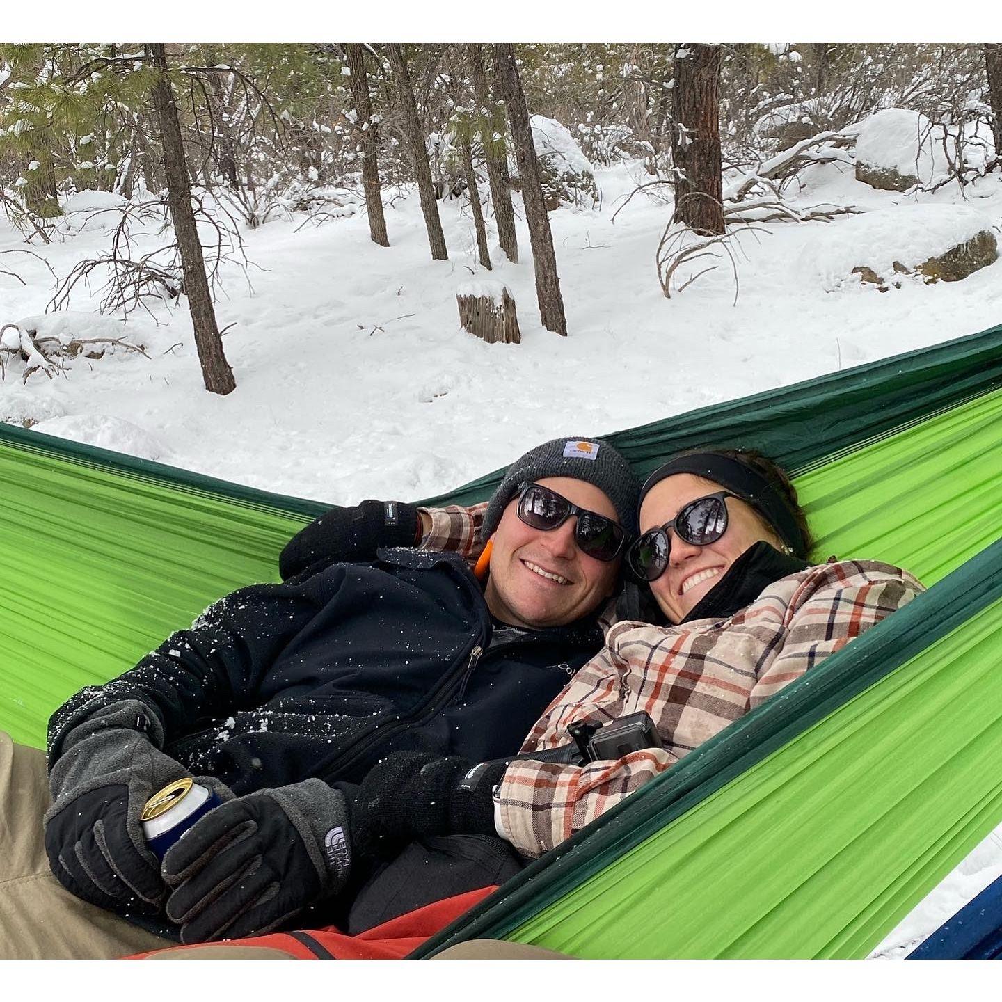 Hanging out in a hammock in Flagstaff, AZ 