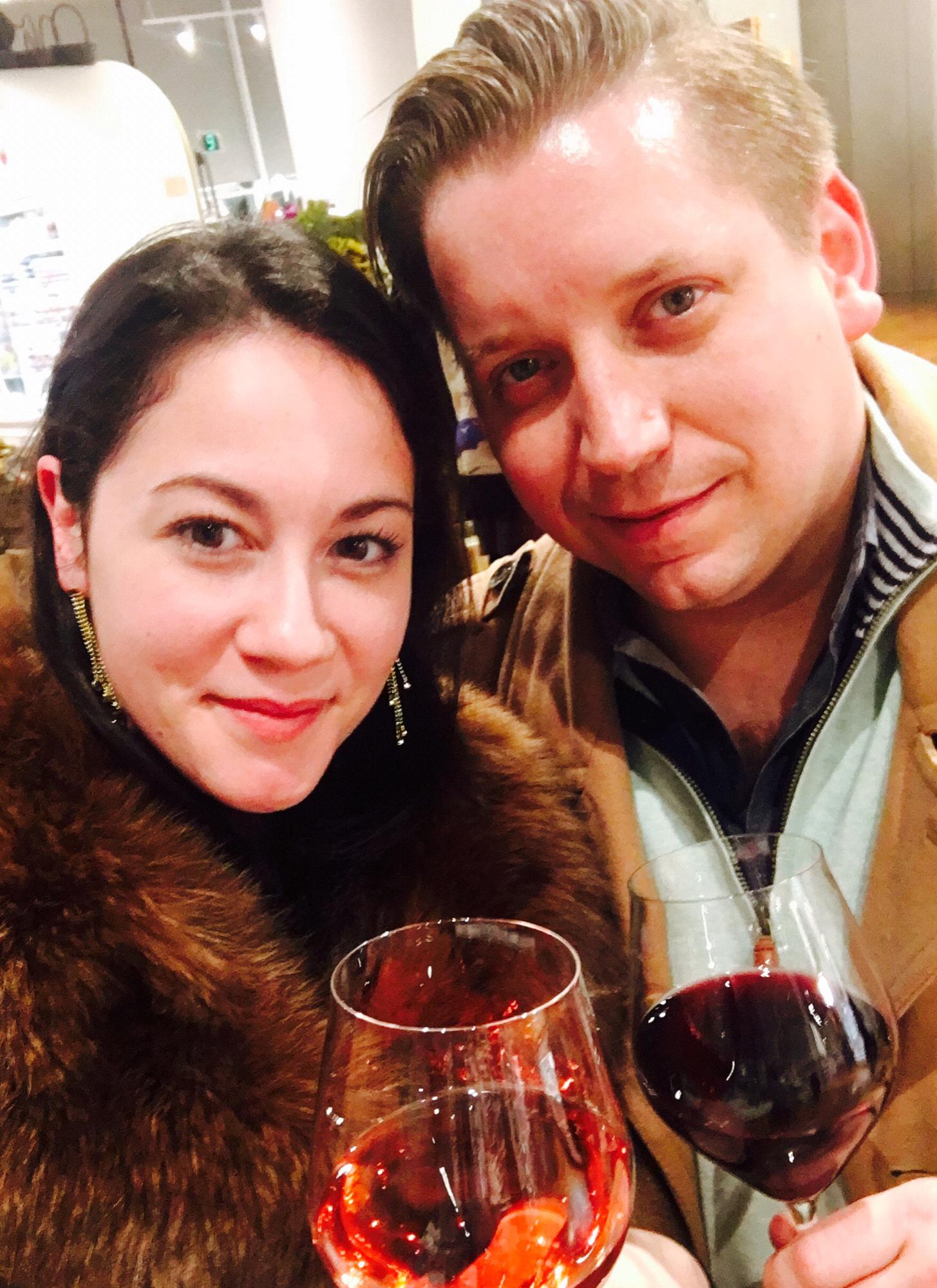 At Eataly in NYC, where you can grocery shop with a glass of wine and a view of the One World Trade Center!