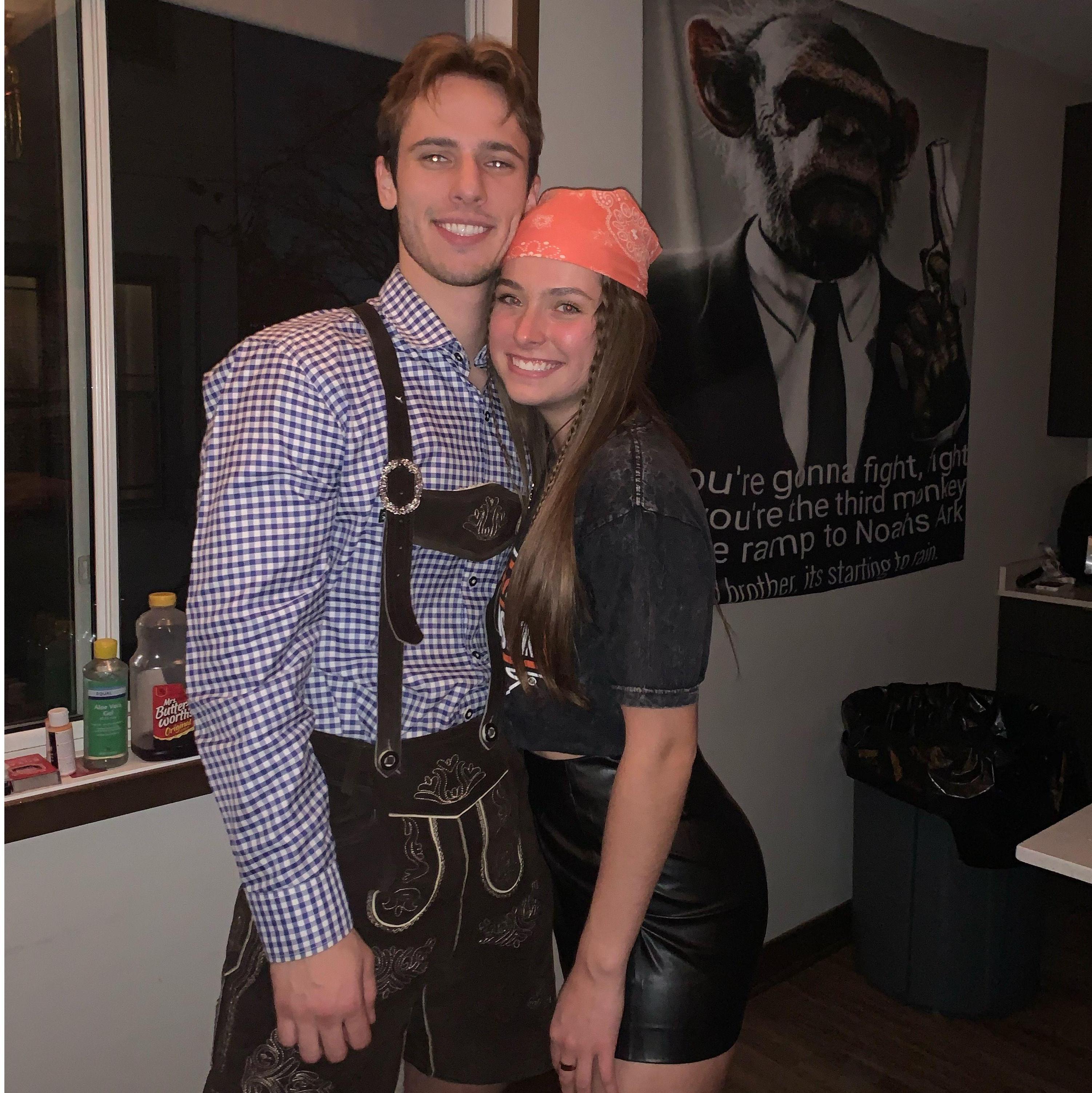 Elijah and his roommates hosted a Halloween party every year at their college house. Fun fact we have a picture from the year before this while we were not dating or talking.