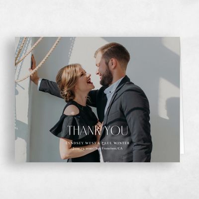 White Bordered Wedding Thank You - Terian Portrait