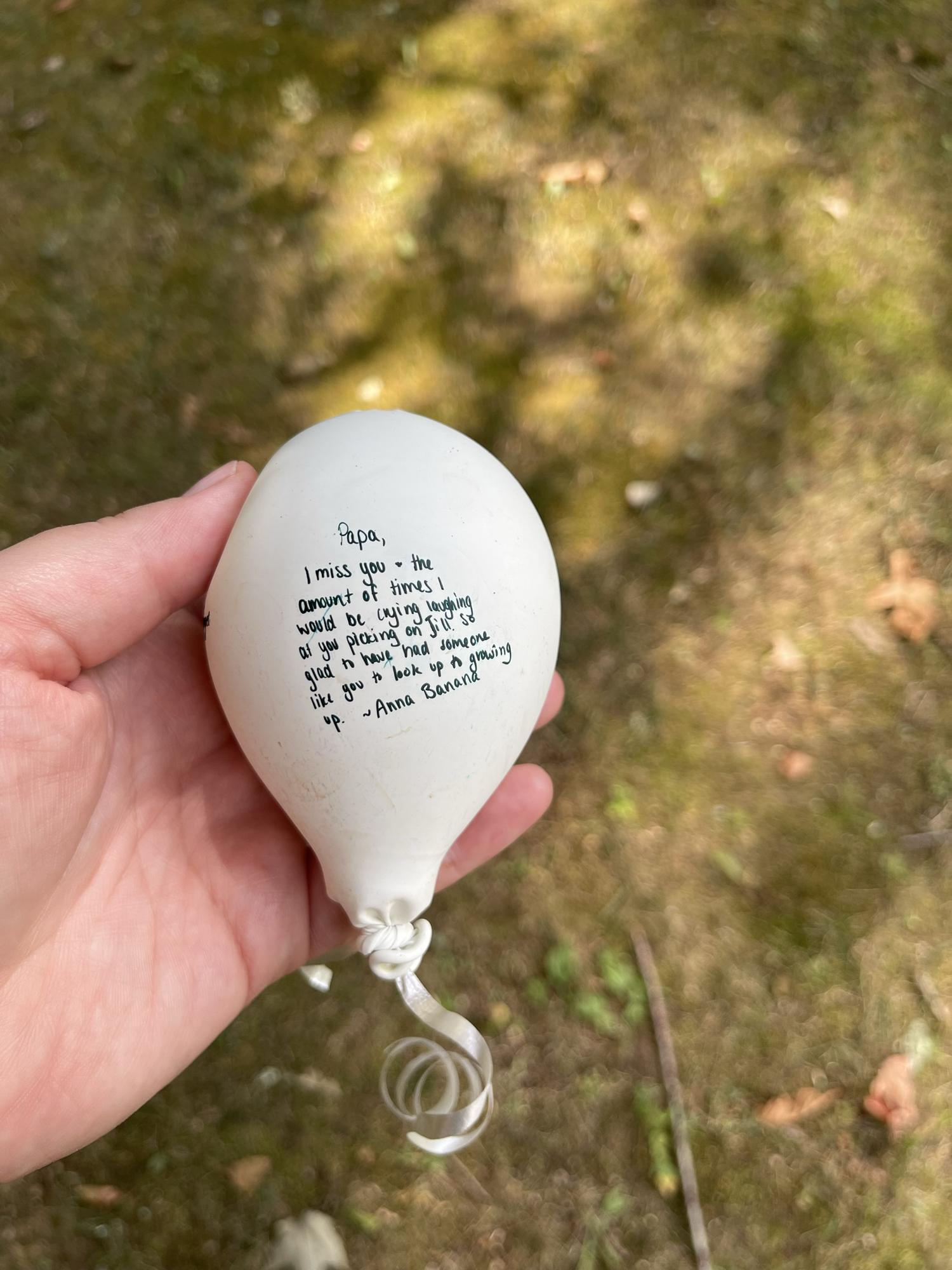 Adding to the already depressing situation, this balloon ended up in our yard -2022