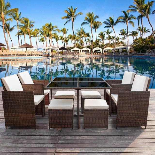 Angelos Rectangular 8 - Person 42.9'' Long Dining Set with Cushions