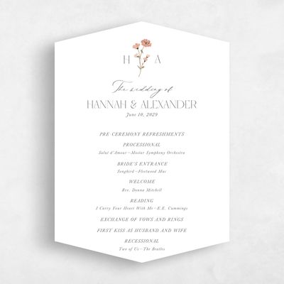 White Diamond Wedding Program - Marlowe