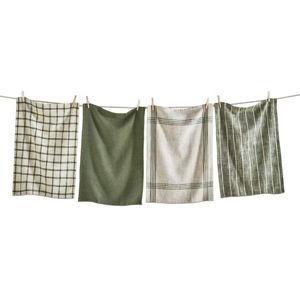 Dishtowel Set Of 4 Olive Dish Cloth For Drying Dishes And Cooking