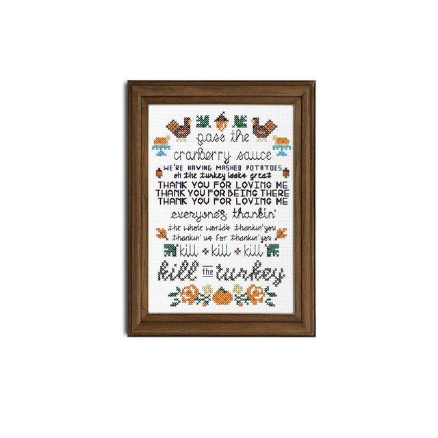 Thanksgiving Song || Bob's Burgers inspired cross stitch quote