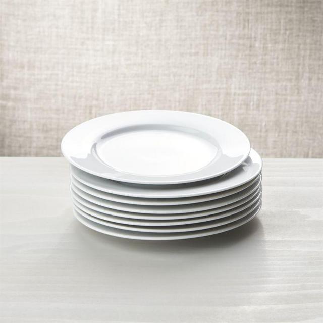 White Porcelain Salad Plates Set of 8