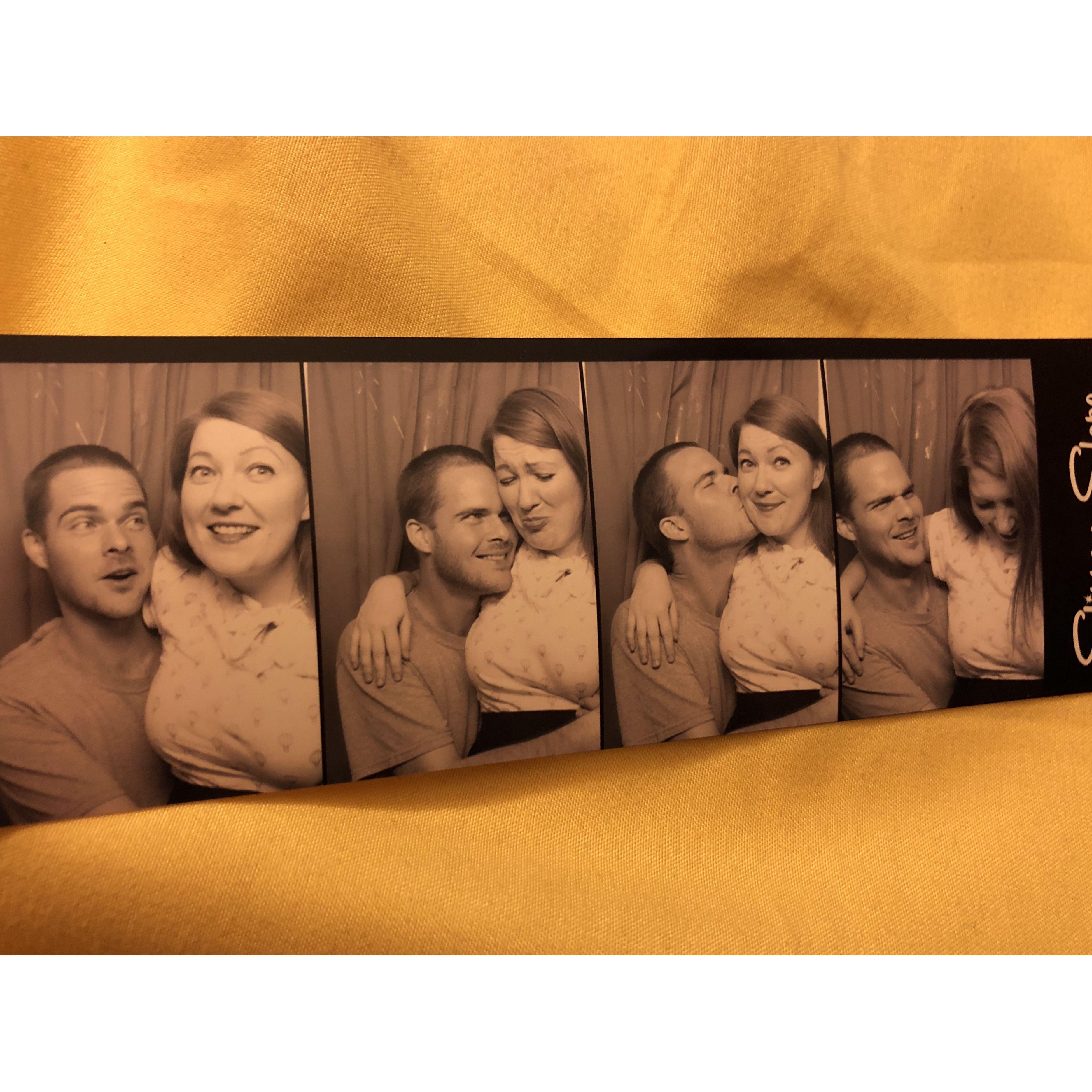 More early relationship photo booth love.