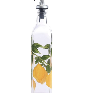 Grant Howard 52133 Lemon Hand Painted Oil and Vinegar Cruet, 16 oz.