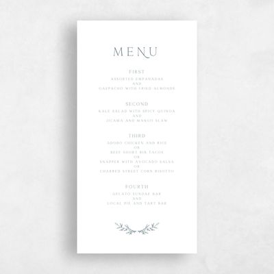 White Wedding Menu - Rhys