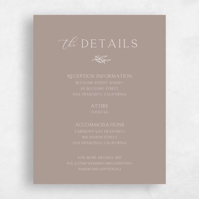 Rich Taupe, Brown Wedding Enclosure - Eldridge