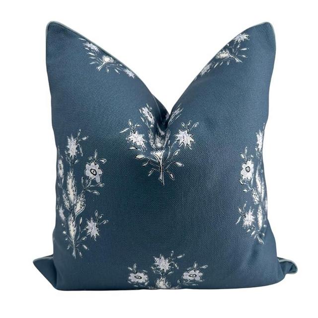 Jillien Harbor Norfolk Navy Blue Floral Pillow Cover Premium Grandmillennial Pillow Cover
