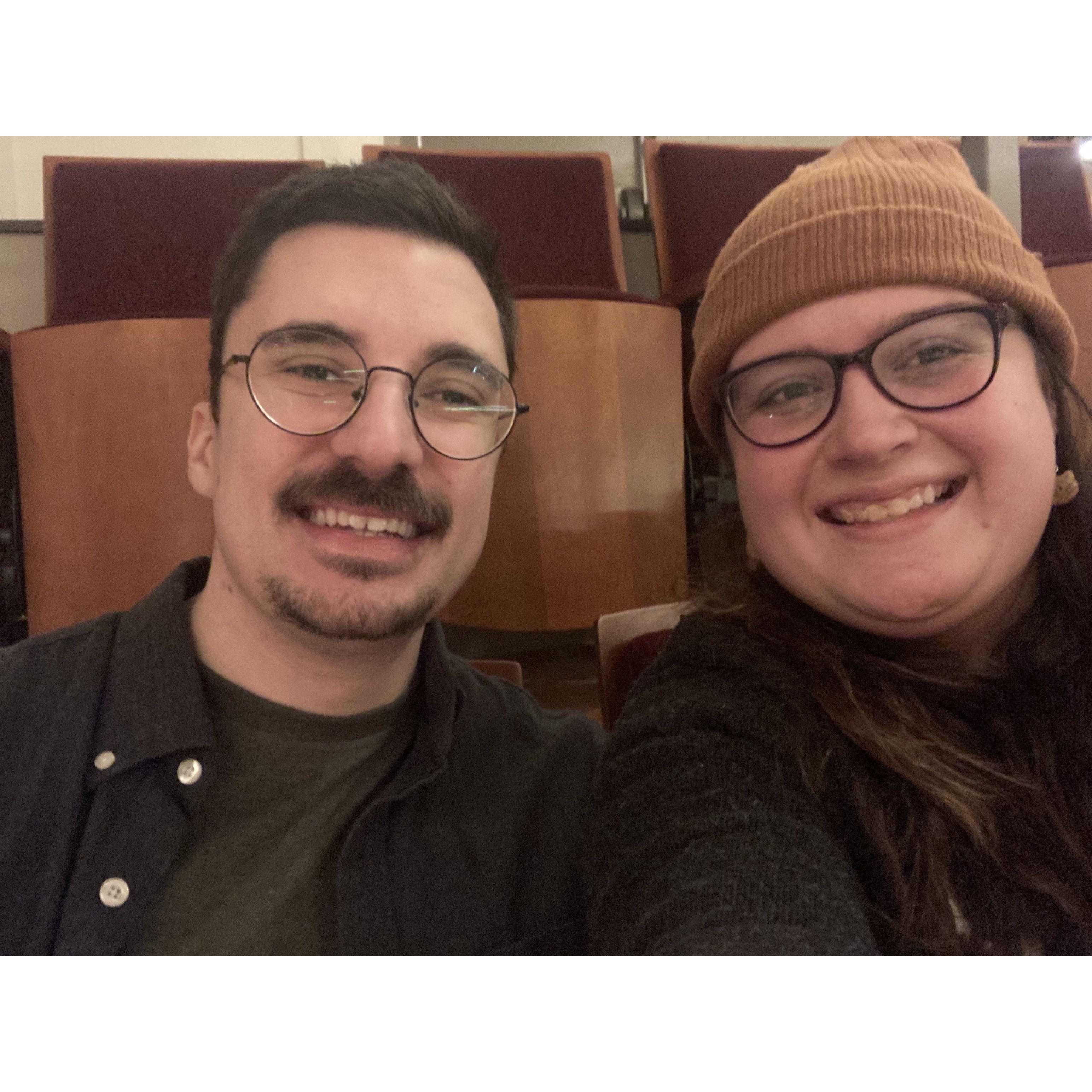 Enjoying a show at Music Hall!