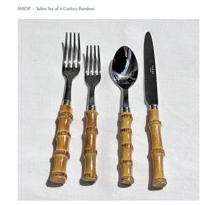Sabre Set of 4 Cutlery Bamboo