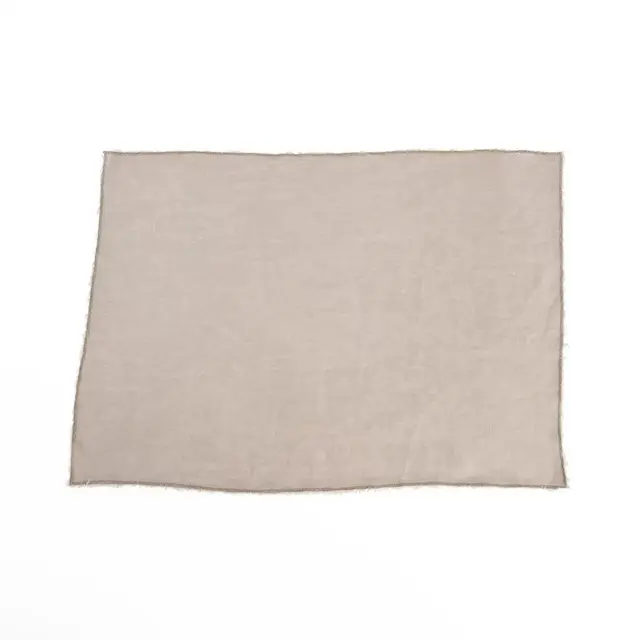 Saro Lifestyle Fringed Design Stone Washed Placemat , Natural, 14" x 20"