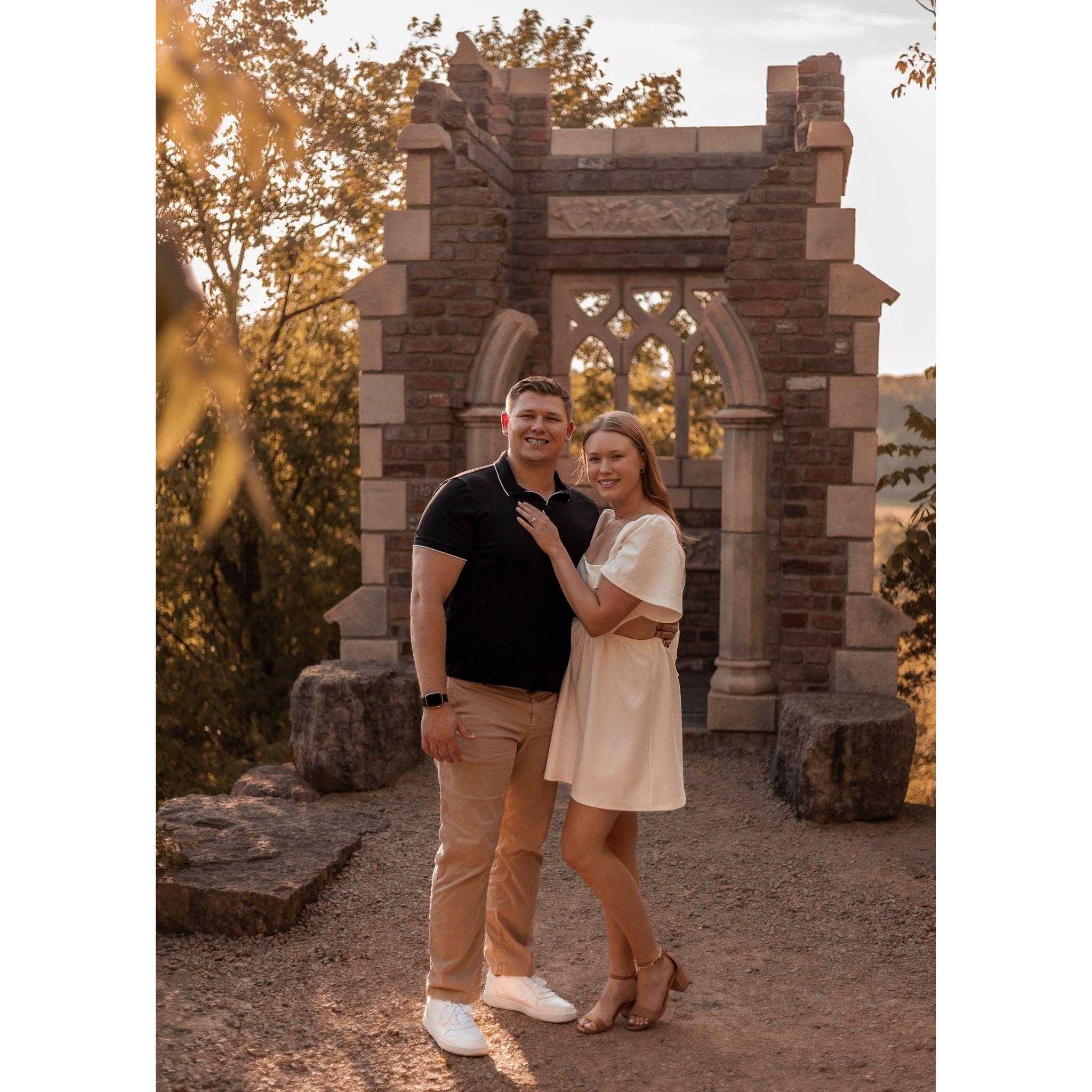 August 2023 - Recreated the photo at the same spot for our engagement photos four years later :)