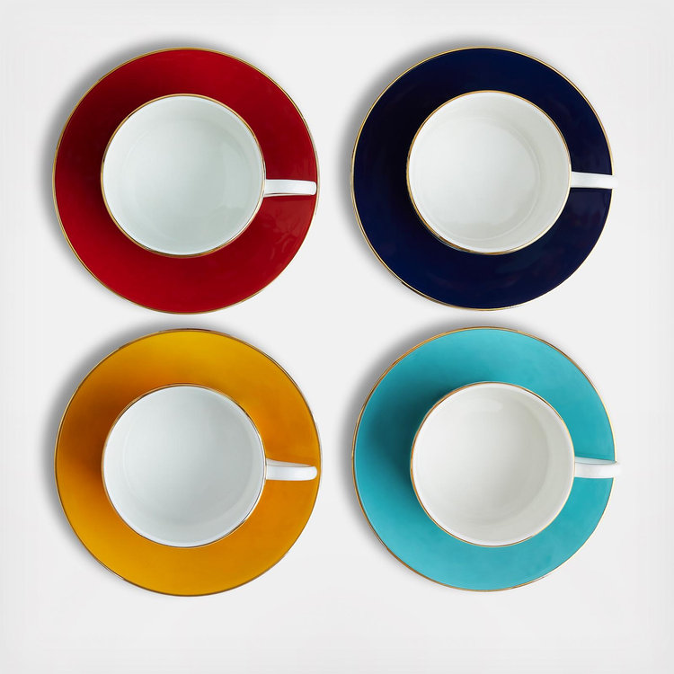 Wedgwood, Wonderlust Assorted Teacup & Saucer, Set of 4 | Zola