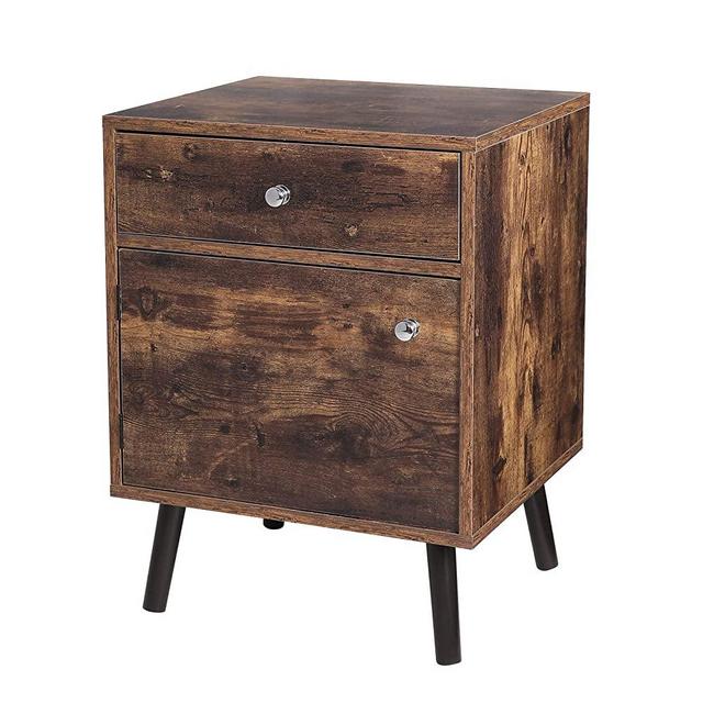 VASAGLE Side Table, Nightstand with 1 Drawer, Durable, for Bedroom, Living Room, Office, 17.7 x 15.8 x 23.6 inches, Rustic Brown
