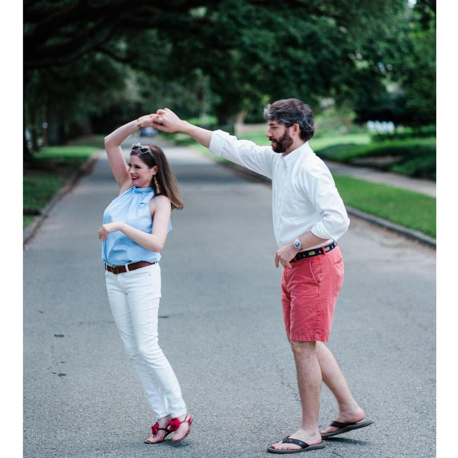 Anthony doesn't usually dance, but when he does, Emily makes him do it in the middle of the street.