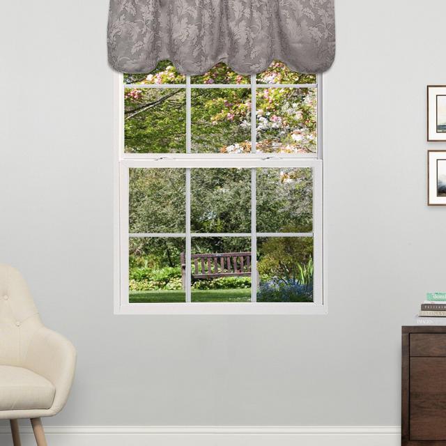 Huff Floral Scalloped 52'' Window Valance