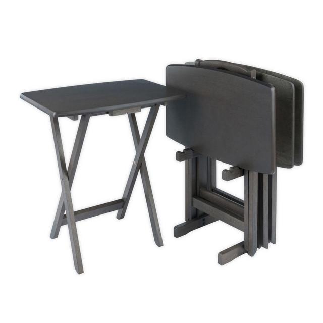 Winsome Dorian 5-Piece Snack Table Set in Oyster Gray