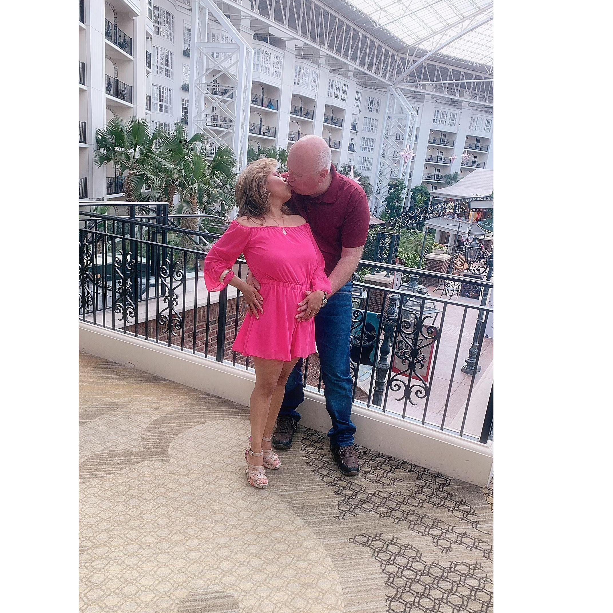 We had to ask a tourist to please take a picture of us.