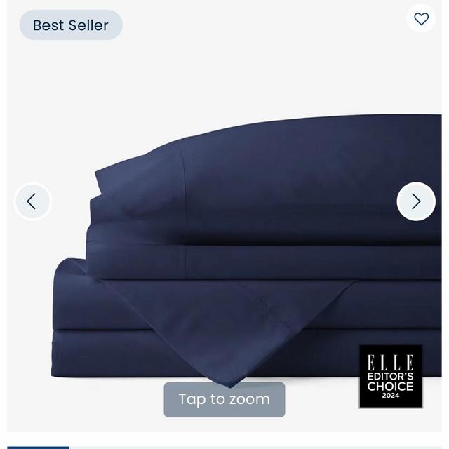 The Company Store Classic Cool Cotton Percale Bed Sheet Set- Size: Queen, Color: Navy