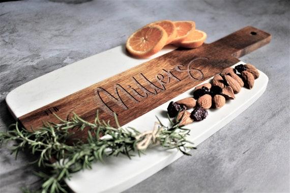 Personalized Marble and Wood Cutting Board Custom Cutting Board Charcuterie Board Valentines Wedding Gift Bridal Shower Gift Engagement Gift