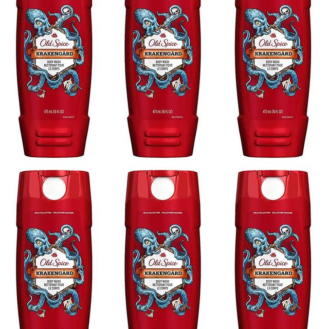 Body Wash for Men by Old Spice, Wild Collection Body Wash, Krakengard, 16 Fluid Ounce (Pack of 6)
