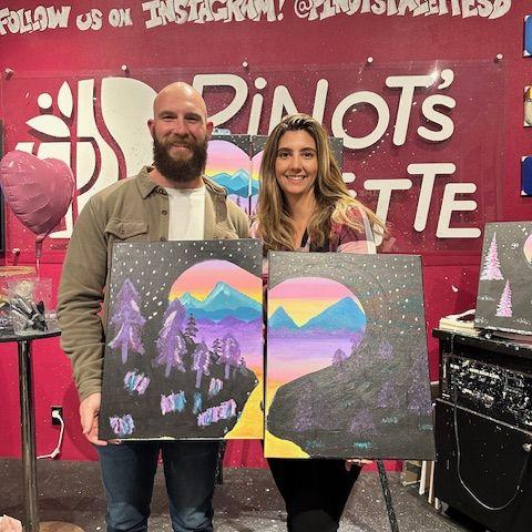 Wine and paint date night