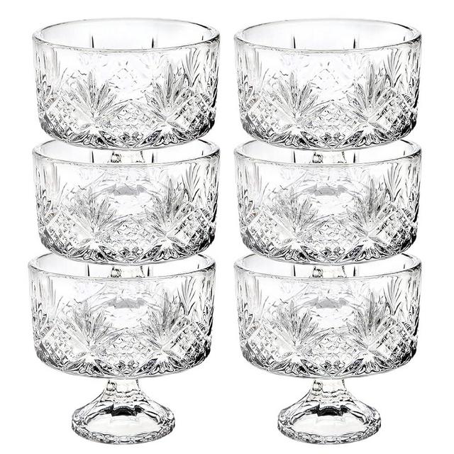 Godinger Glass Tasters Mini Trifle Bowls Dessert, Set of 6, Dublin Collection