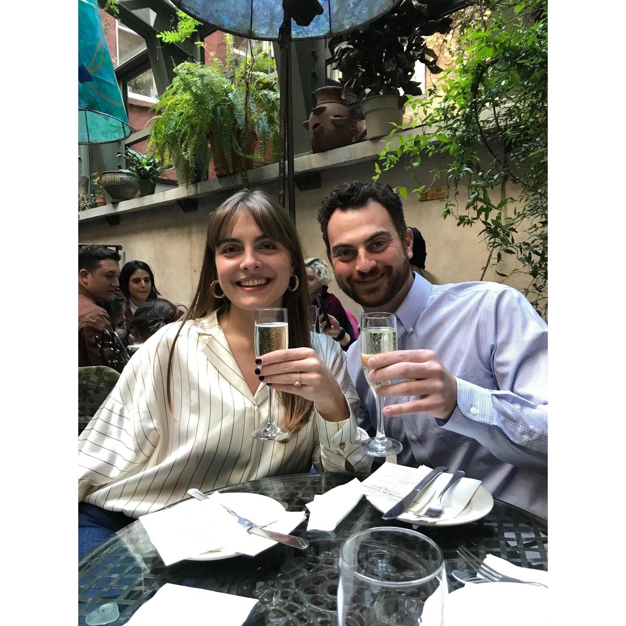 Our engagement lunch with family!