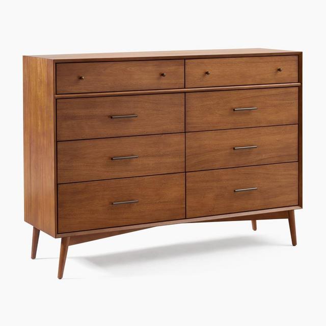 Mid-Century 8-Drawer Dresser, Acorn