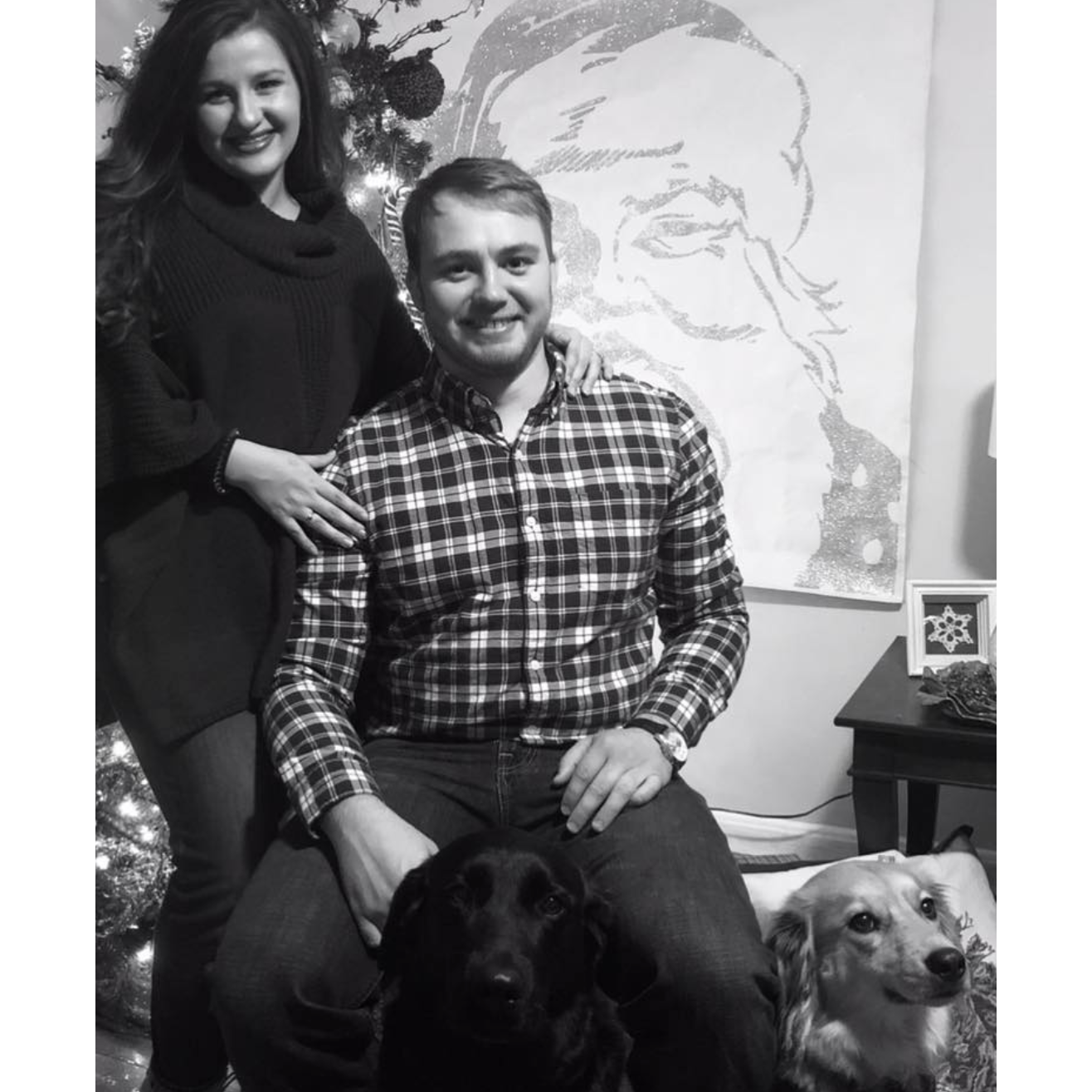 First Christmas engaged, with our dogs Izzy & Lucy!
