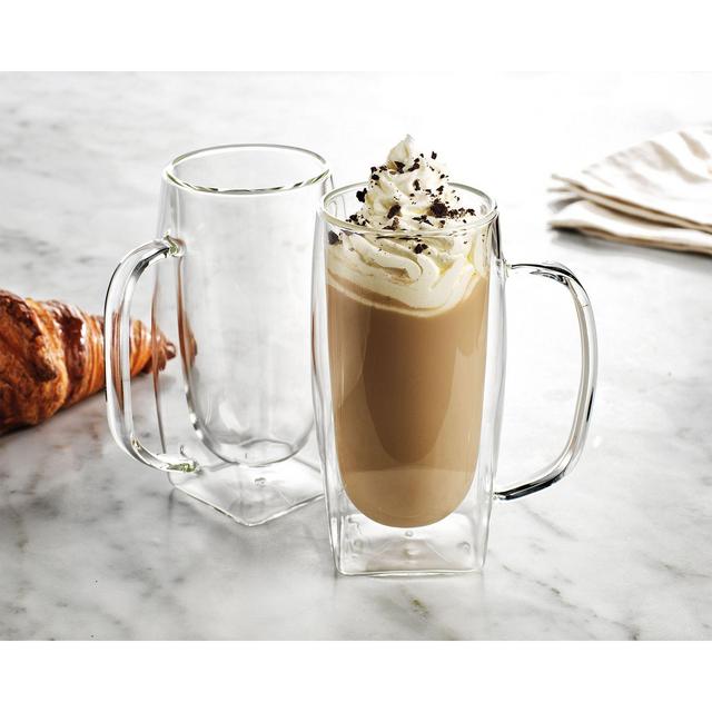 Godinger Contessa Double Walled Latte Mug, Set of 2